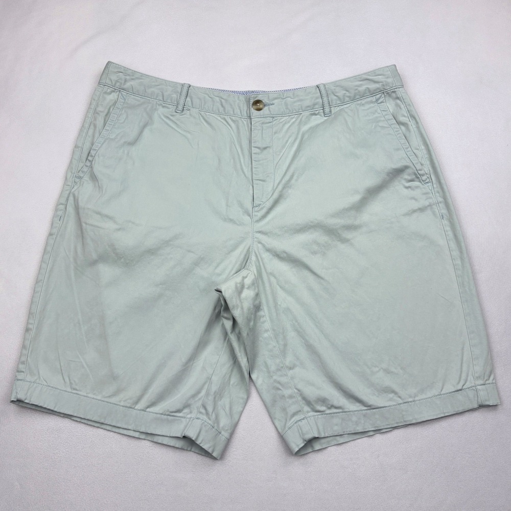 LL Bean Favorite Fit Shorts Womens 16 Regular Mint Green Stretch Chino Bermuda
